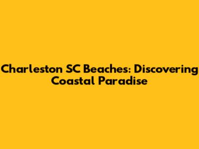 Charleston SC Beaches: Discovering Coastal Paradise